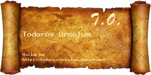 Todorov Orsolya névjegykártya
